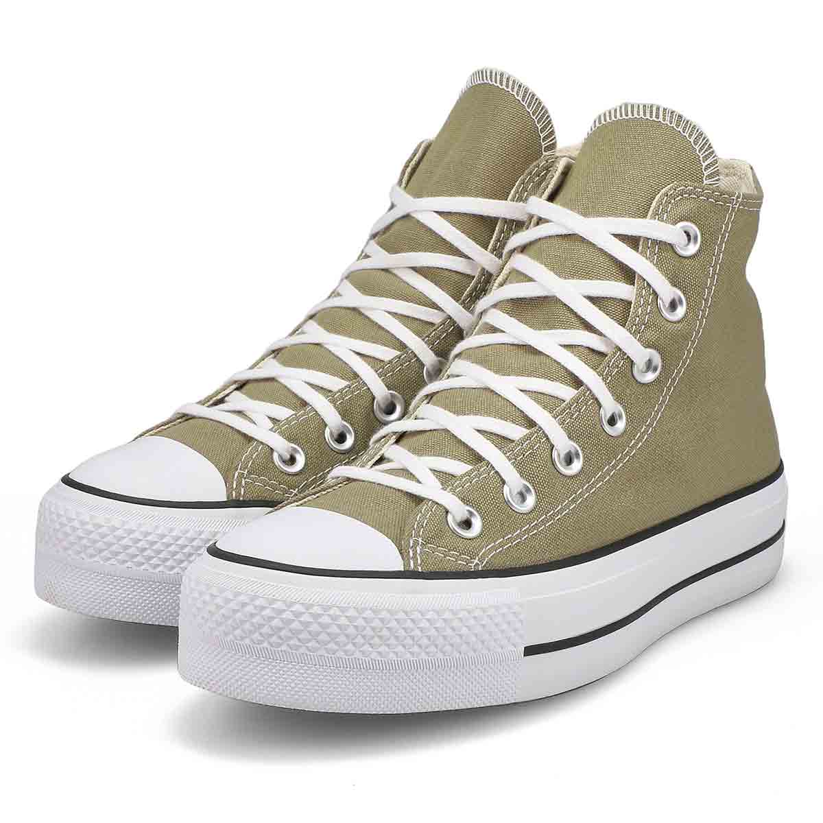 Women's Chuck Taylor All Star Canvas Lift Hi Top Platform Sneaker - Mossy Sloth/White/Black