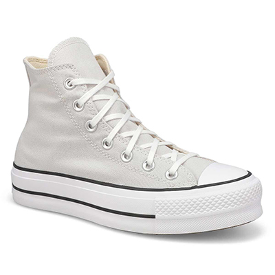 Lds Chuck Taylor All Star Lift Hi Top Platform Sneaker - Barely Grey/White/Black
