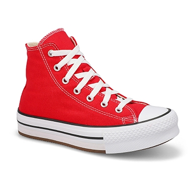 Grls Chuck Taylor All Star Eva Lift Hi Top Platform Sneaker -  Red/White/Black