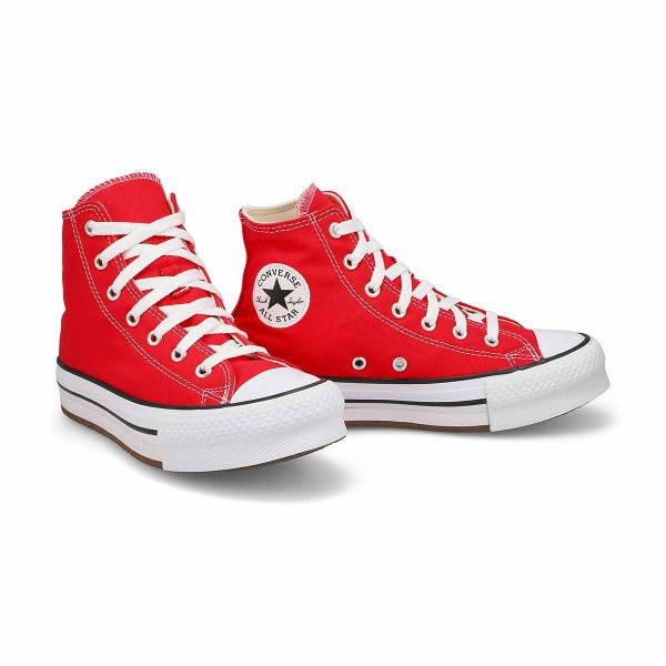 Baskets plateforme à tige haute CHUCK TAYLOR ALL STAR EVA LIFT, rouge/blanc/noir, filles