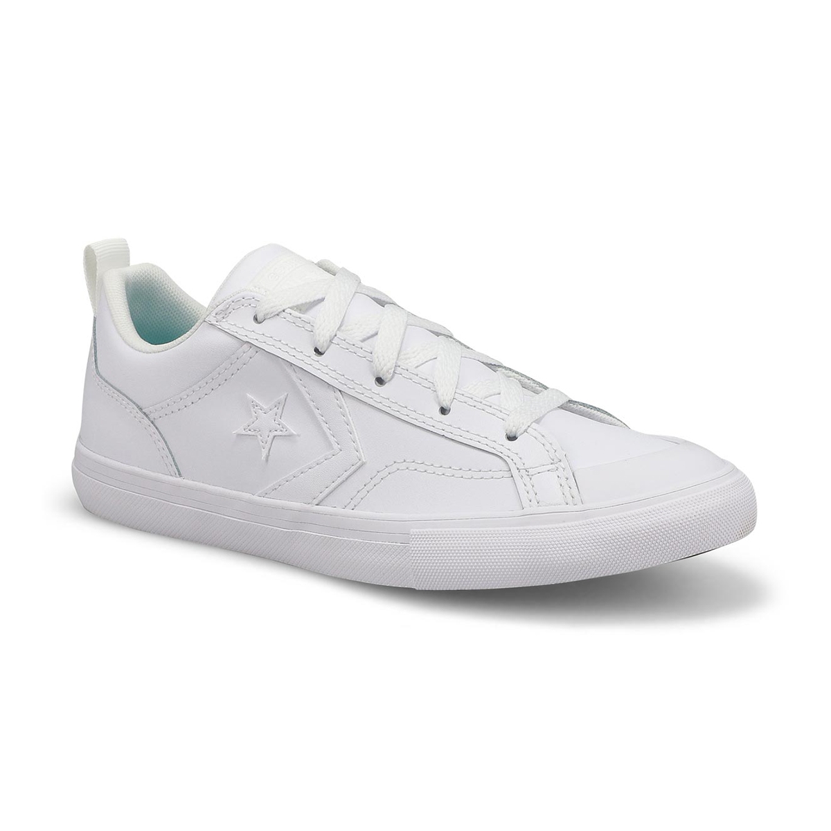 Boy's Pro Blaze Leather Sneaker - White/White