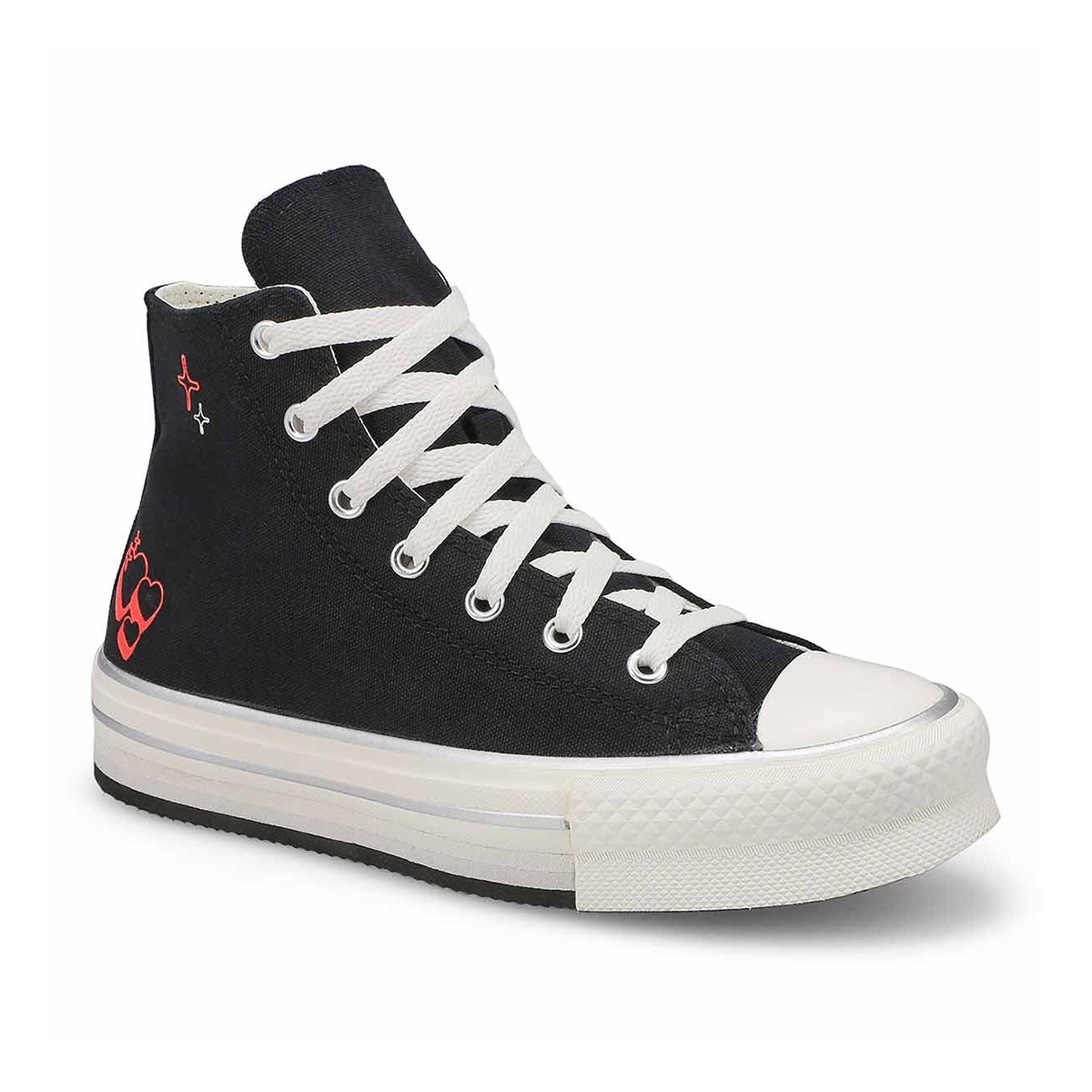 Black and white hi converse sales