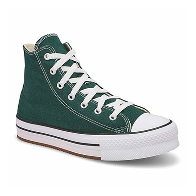 Kds Chuck Taylor All Star Eva Lift Hi Top Platform Sneaker - Green Envy/White/Natural Ivory