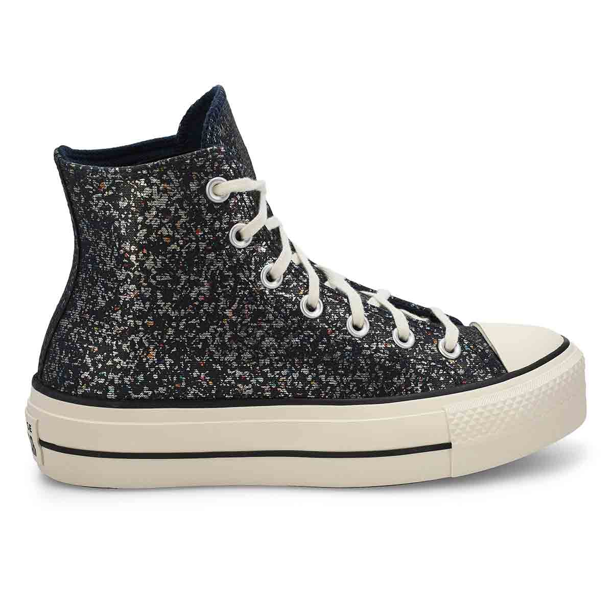 Women's  Chuck Taylor All Star Lift Platform Glitter Hi Top -Lavender Ash/Quantum Violet/Shadow