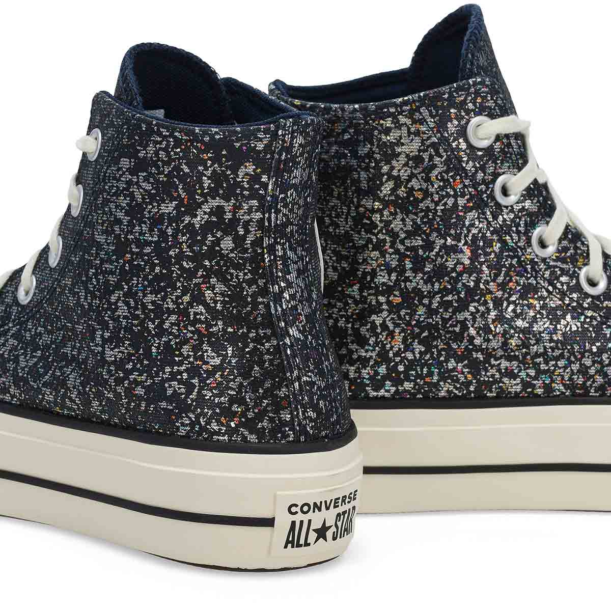 Women's  Chuck Taylor All Star Lift Platform Glitter Hi Top -Lavender Ash/Quantum Violet/Shadow