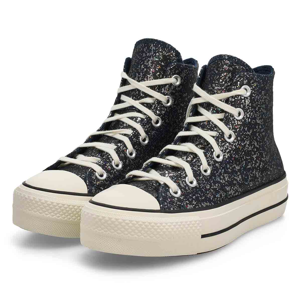 Women's  Chuck Taylor All Star Lift Platform Glitter Hi Top -Lavender Ash/Quantum Violet/Shadow