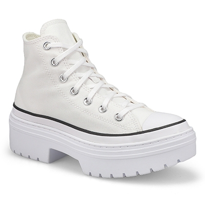 Lds Chuck Taylor All Star Heel Foundation Platform Sneaker - White/Black/Egret
