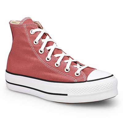 Lds Chuck Taylor All Star Lift Hi Top Platform Sneaker - Light Saddle/Natural Ivory/Black