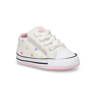 Inf-G Chuck Taylor All Star Cribster Spring Refresh Polka Dot Sneaker - Vintage White/Oops Pink/Lemon Slushy