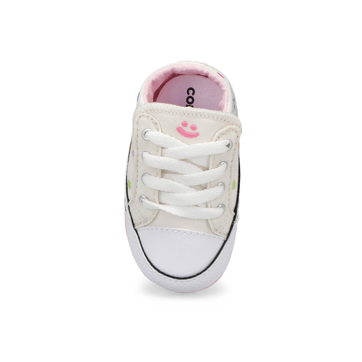 Infants' ChuckTaylor All Star Cribster Spring Refresh Polka Dot Sneaker-Vintage White/Oops Pink/Lemo