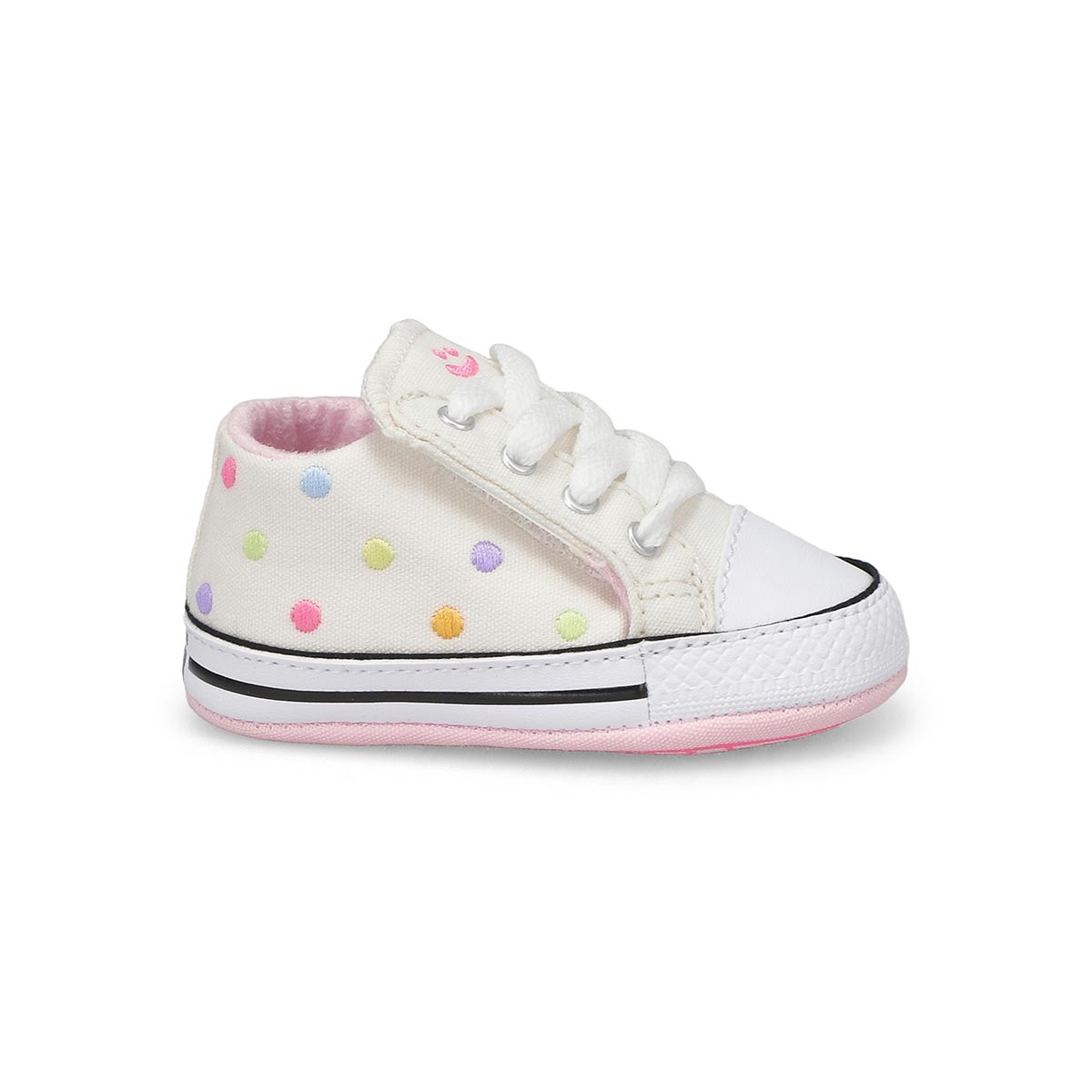 Infants' ChuckTaylor All Star Cribster Spring Refresh Polka Dot Sneaker-Vintage White/Oops Pink/Lemo