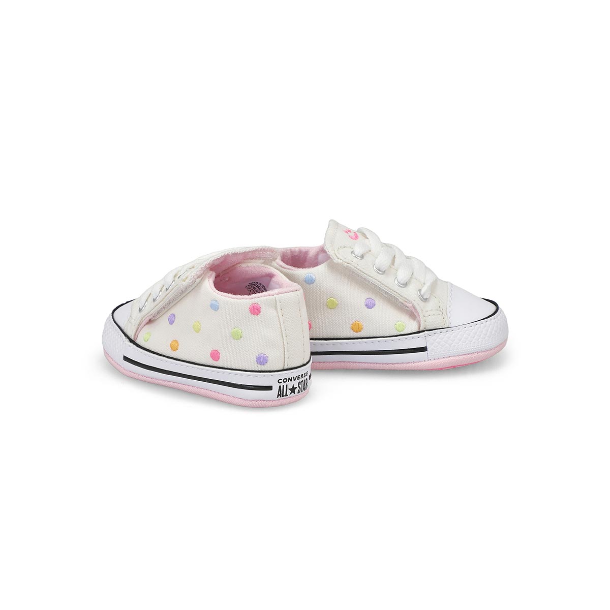 Infants' ChuckTaylor All Star Cribster Spring Refresh Polka Dot Sneaker-Vintage White/Oops Pink/Lemo