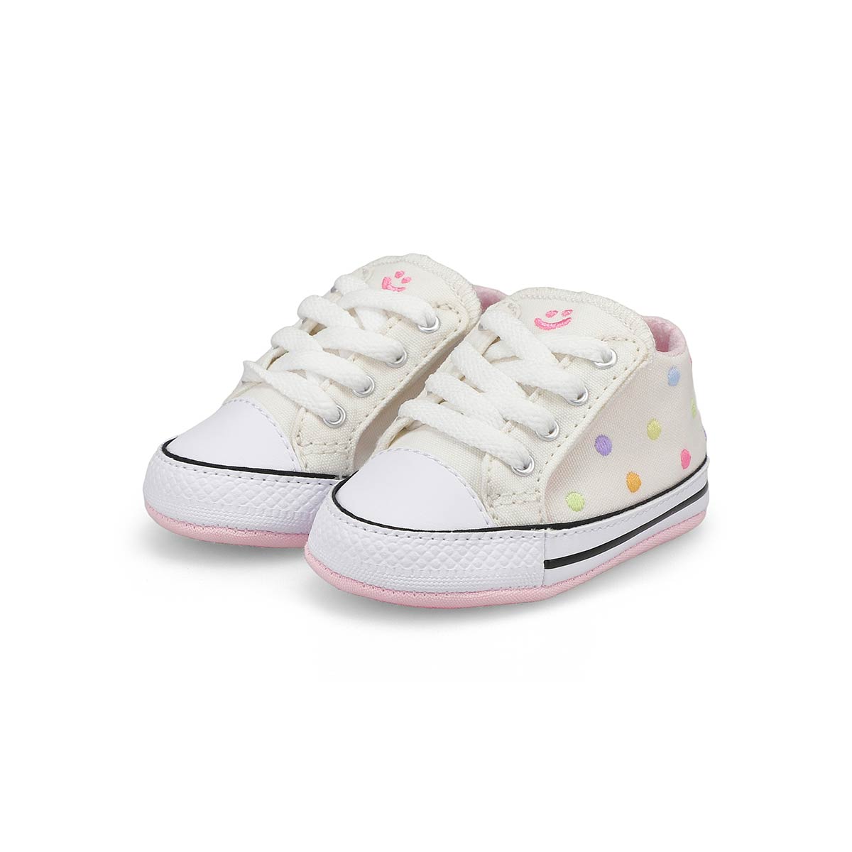 Infants' ChuckTaylor All Star Cribster Spring Refresh Polka Dot Sneaker-Vintage White/Oops Pink/Lemo
