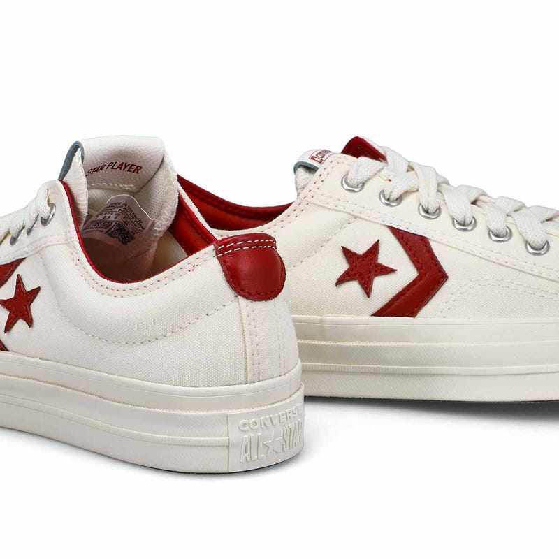 Women's Star Player 76 Lace Up Sneaker - Egret/Park Red