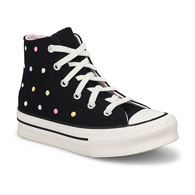 Baskets hautes Chuck Taylor All Star Eva Lift, noir/blanc vintage/aigrette, filles