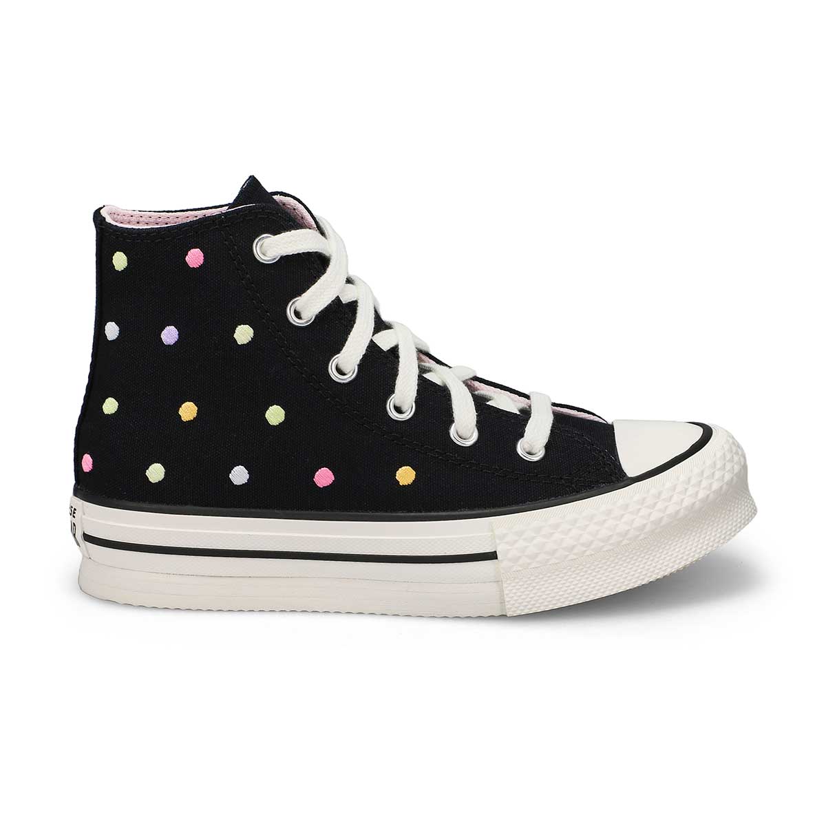 Baskets hautes CHUCK TAYLOR ALL STAR EVA LIFT, noir/blanc vintage/aigrette, filles