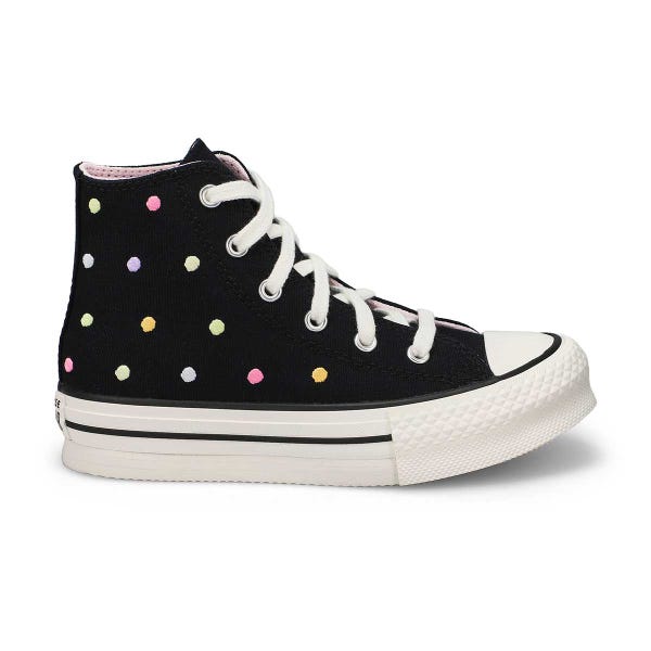 Girls'  Chuck Taylor All Star Eva Lift Hi Sneaker - Black/Vintage White/Egret