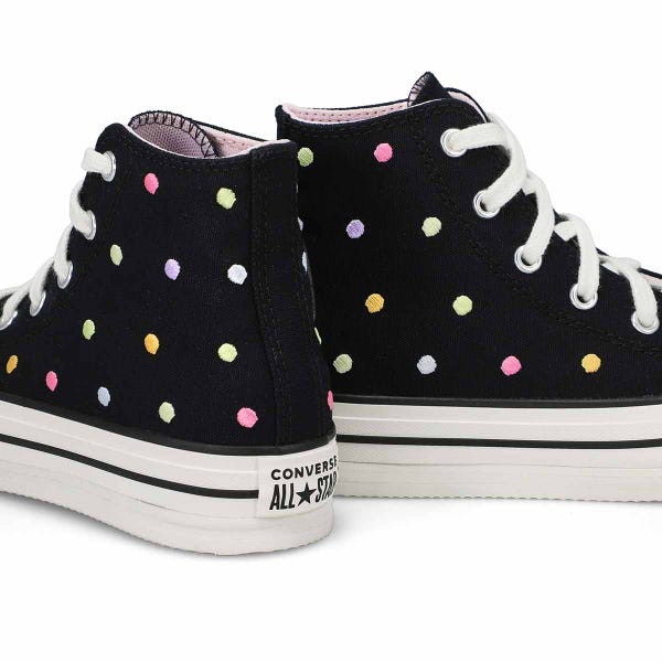 Girls'  Chuck Taylor All Star Eva Lift Hi Sneaker - Black/Vintage White/Egret