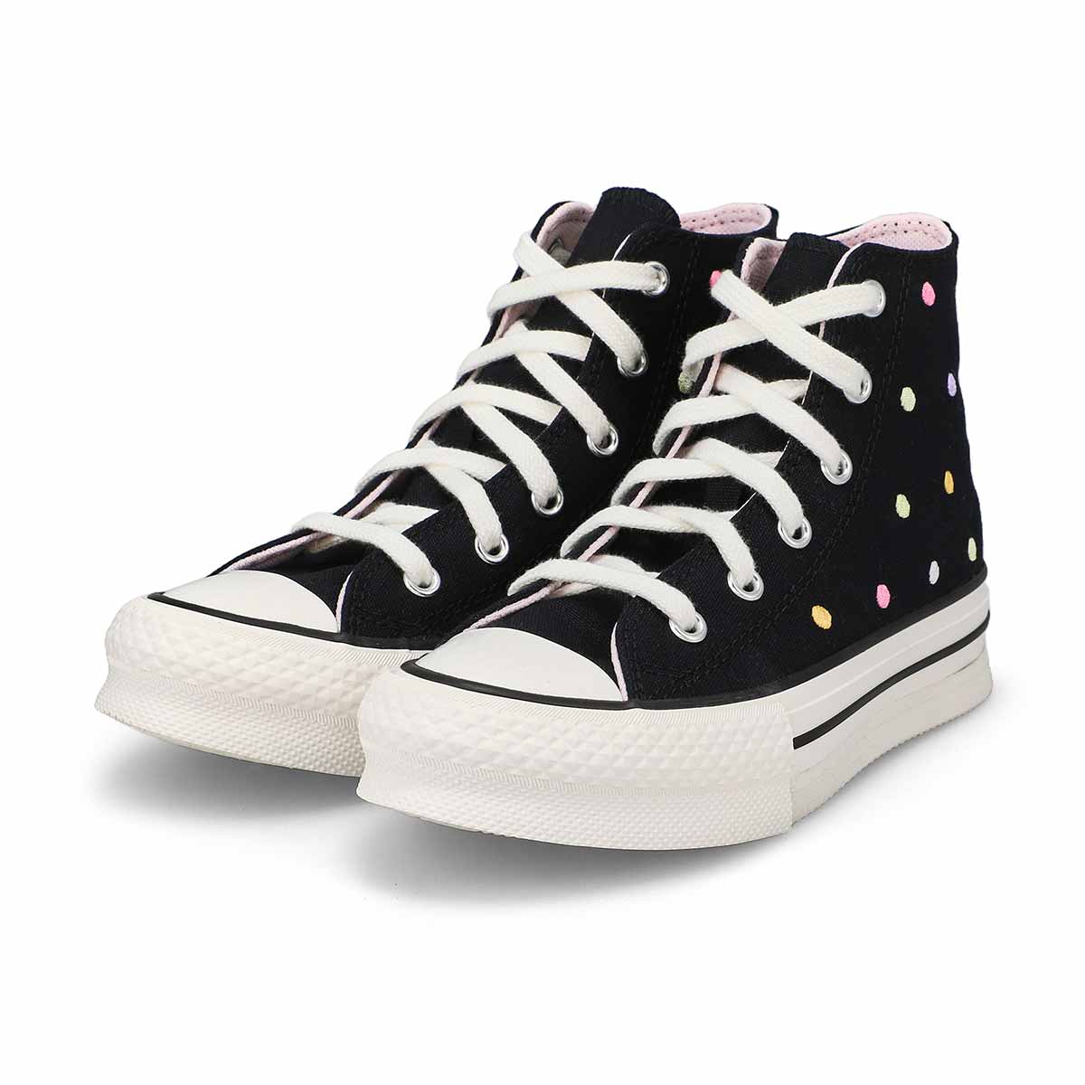 Baskets hautes CHUCK TAYLOR ALL STAR EVA LIFT, noir/blanc vintage/aigrette, filles