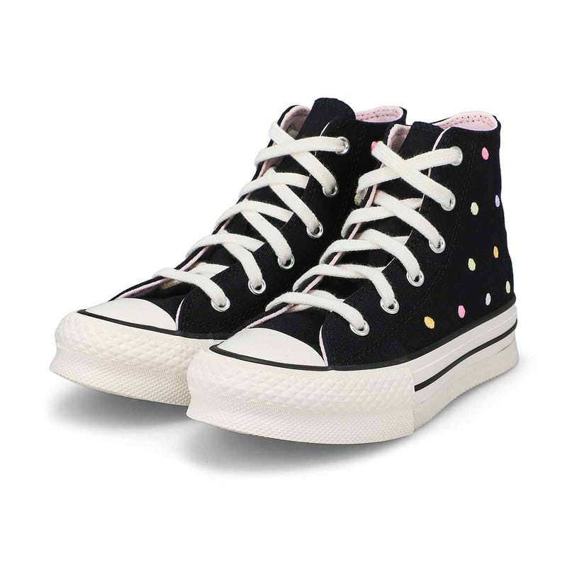 Girls'  Chuck Taylor All Star Eva Lift Hi Sneaker - Black/Vintage White/Egret