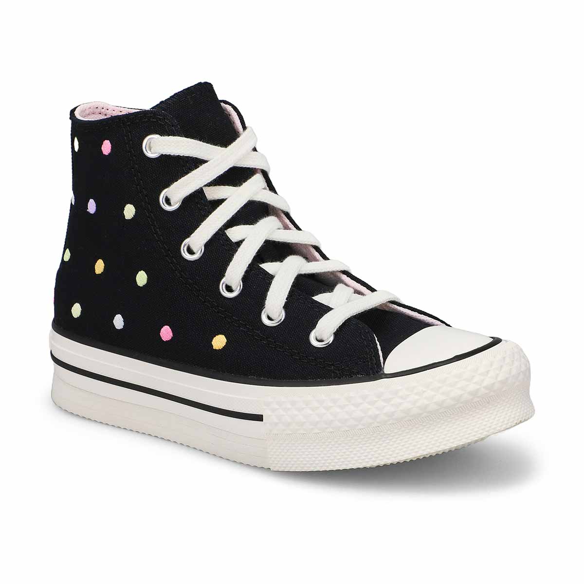 Baskets hautes CHUCK TAYLOR ALL STAR EVA LIFT, noir/blanc vintage/aigrette, filles