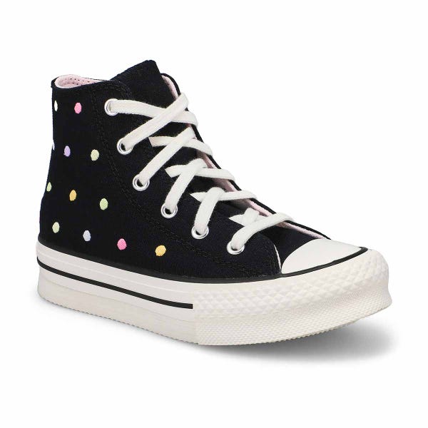 Girls'  Chuck Taylor All Star Eva Lift Hi Sneaker - Black/Vintage White/Egret