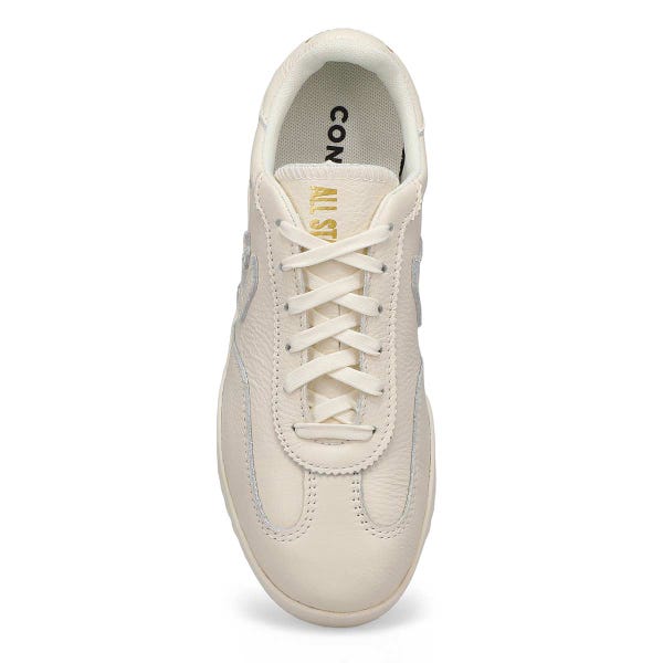 Women's Run Star Trainer-Mono Leather Lace Up Sneaker - Egret/ Gold