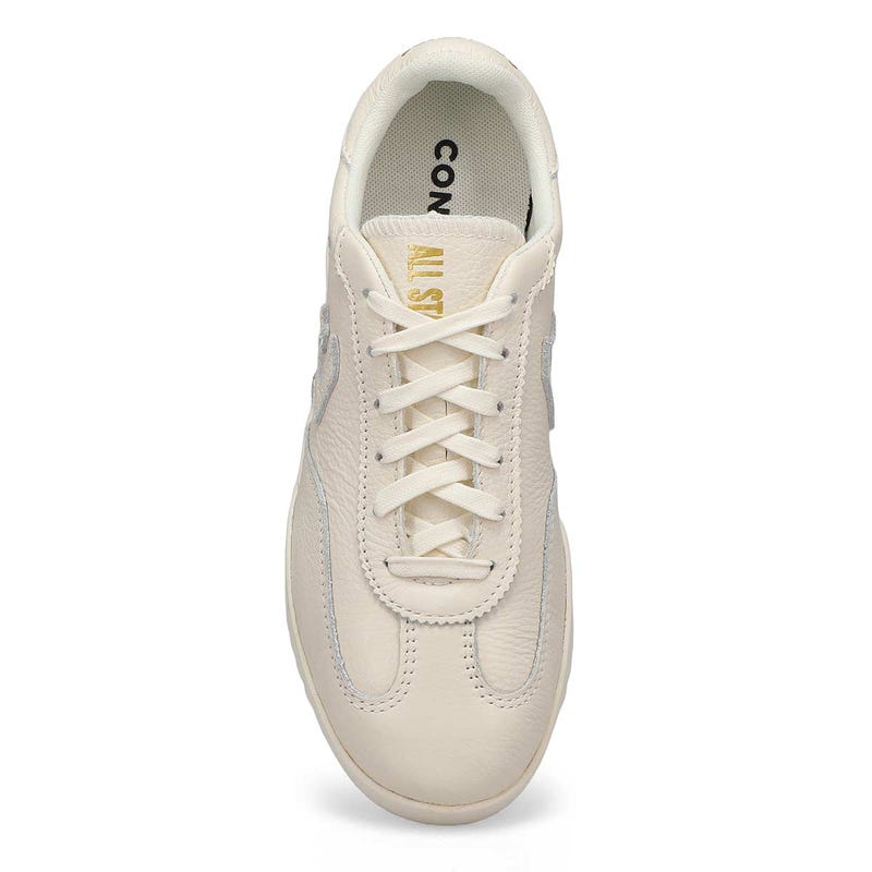 Women's Run Star Trainer-Mono Leather Lace Up Sneaker - Egret/ Gold