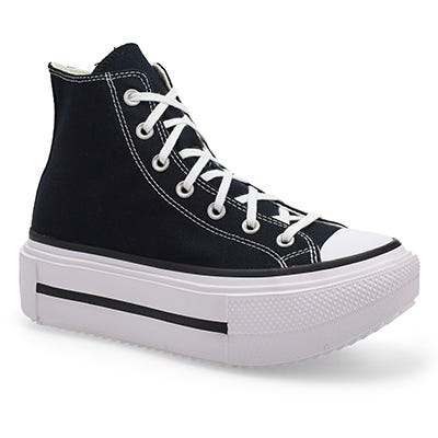 Lds CTAS Lift Double Stack Hi Top Sneaker - Black/White