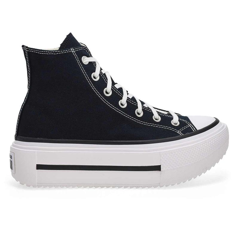 Women's CTAS Lift Double Stack Hi Top Sneaker - Black/White