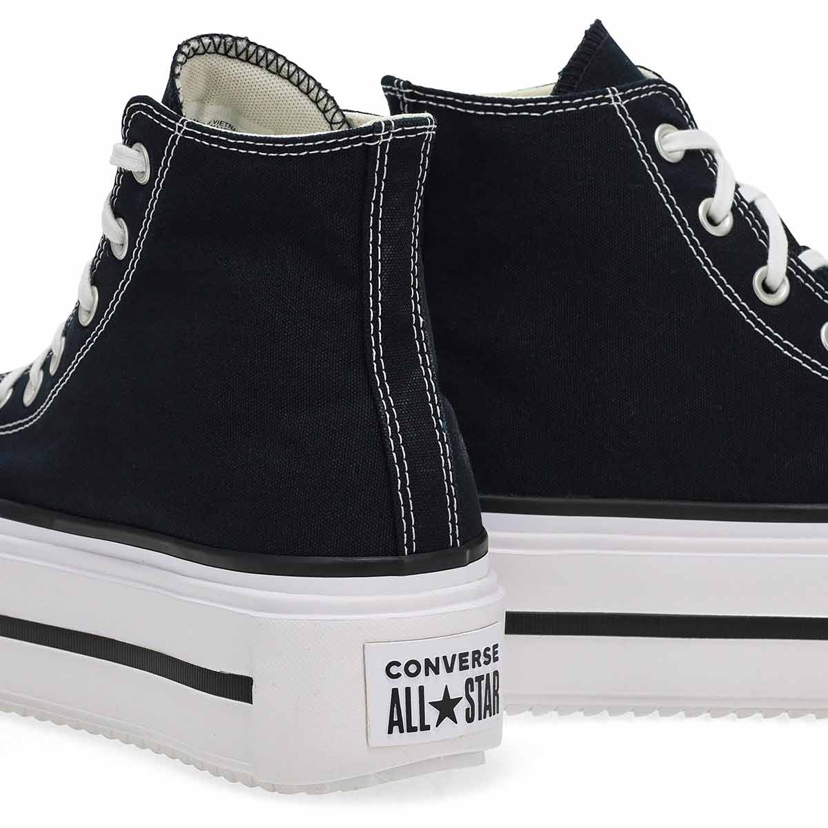 Women's CTAS Lift Double Stack Hi Top Sneaker - Black/White