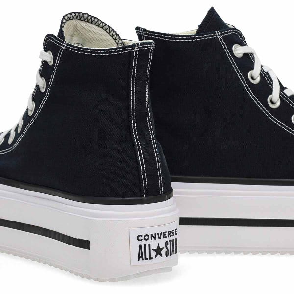 Women's CTAS Lift Double Stack Hi Top Sneaker - Black/White