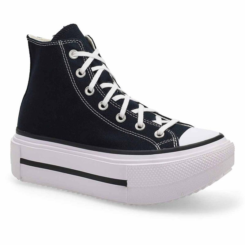 Women's CTAS Lift Double Stack Hi Top Sneaker - Black/White