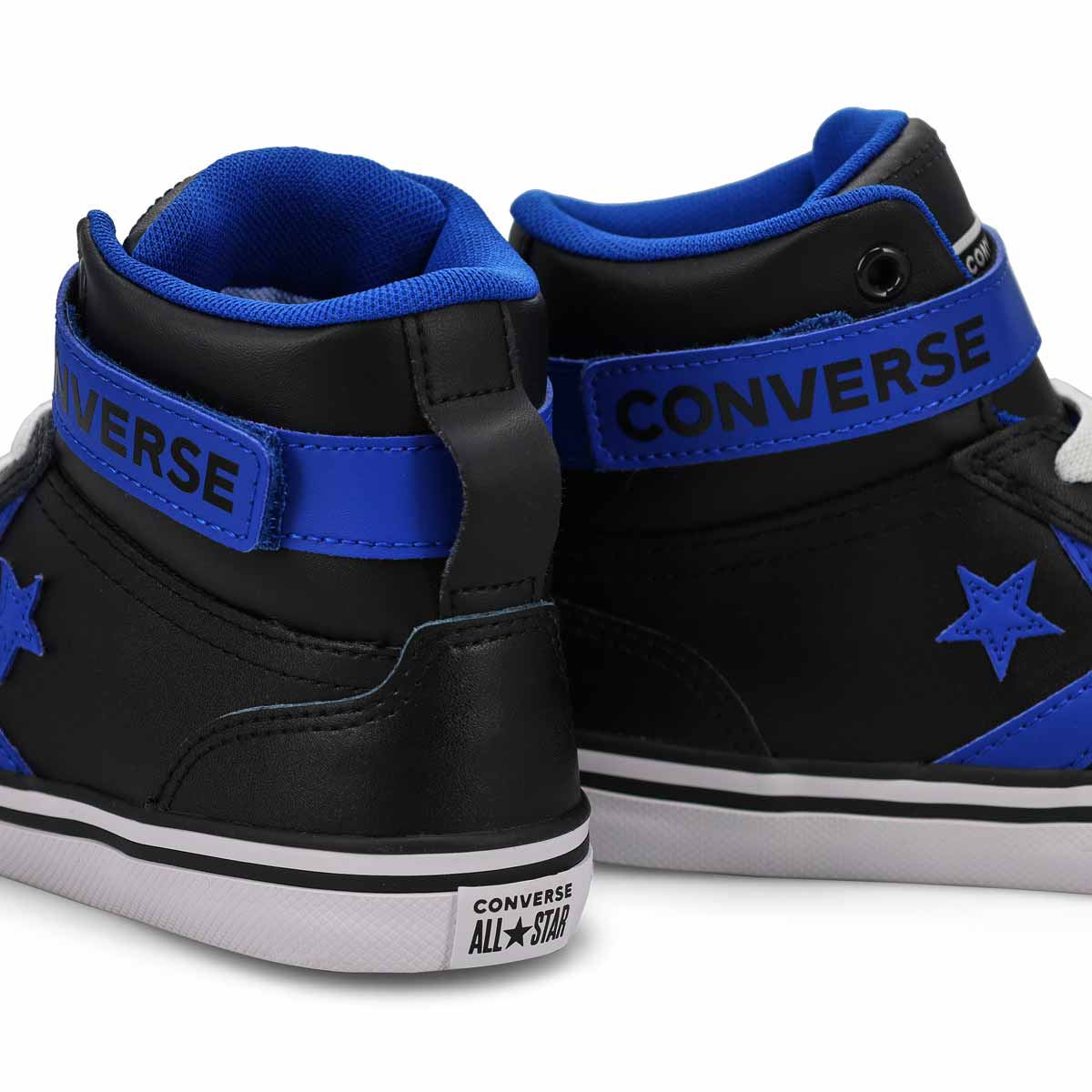 Boys'  Chuck Taylor All Star Pro Blaze Strap Leather Easy On Sneaker -  Black/Blue/White