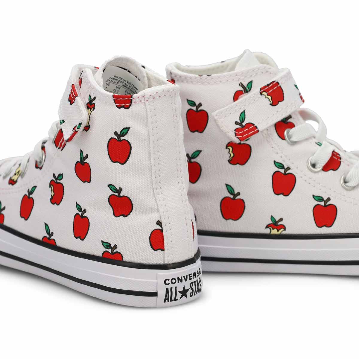 Girls'  Chuck Taylor All Star Checkered Accents Easy On Sneaker - Light Dune/Egret/Red