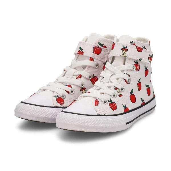 Girls'  Chuck Taylor All Star Checkered Accents Easy On Sneaker - Light Dune/Egret/Red