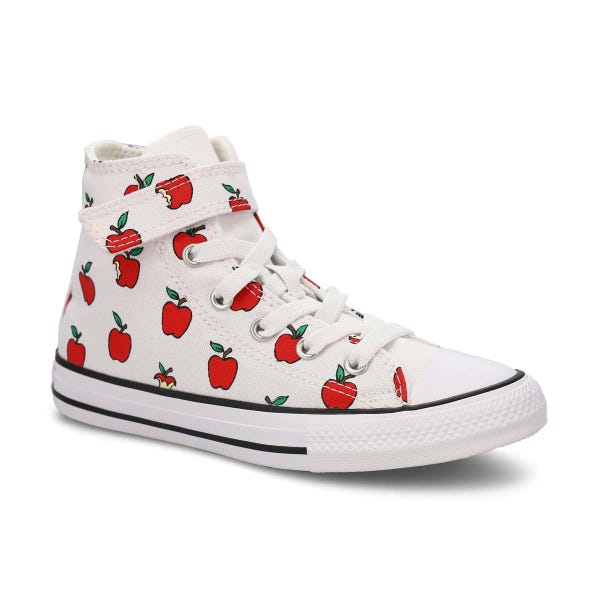 Girls'  Chuck Taylor All Star Checkered Accents Easy On Sneaker - Light Dune/Egret/Red