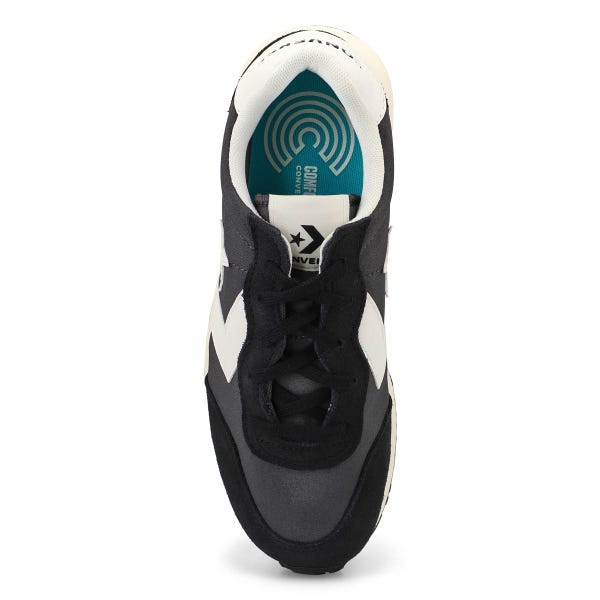 Baskets à lacets OMEGA TRAINER, noir/matière noire/suède blanc, femmes