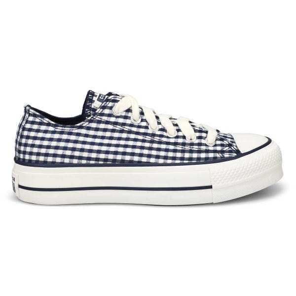 Women's Chuck Taylor All Star Lift Plaid Platform Sneaker - Obsidian/ White