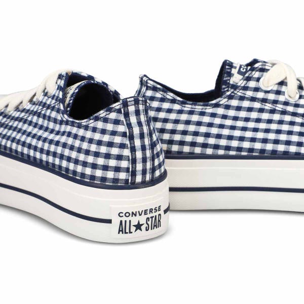 Women's Chuck Taylor All Star Lift Plaid Platform Sneaker - Obsidian/ White