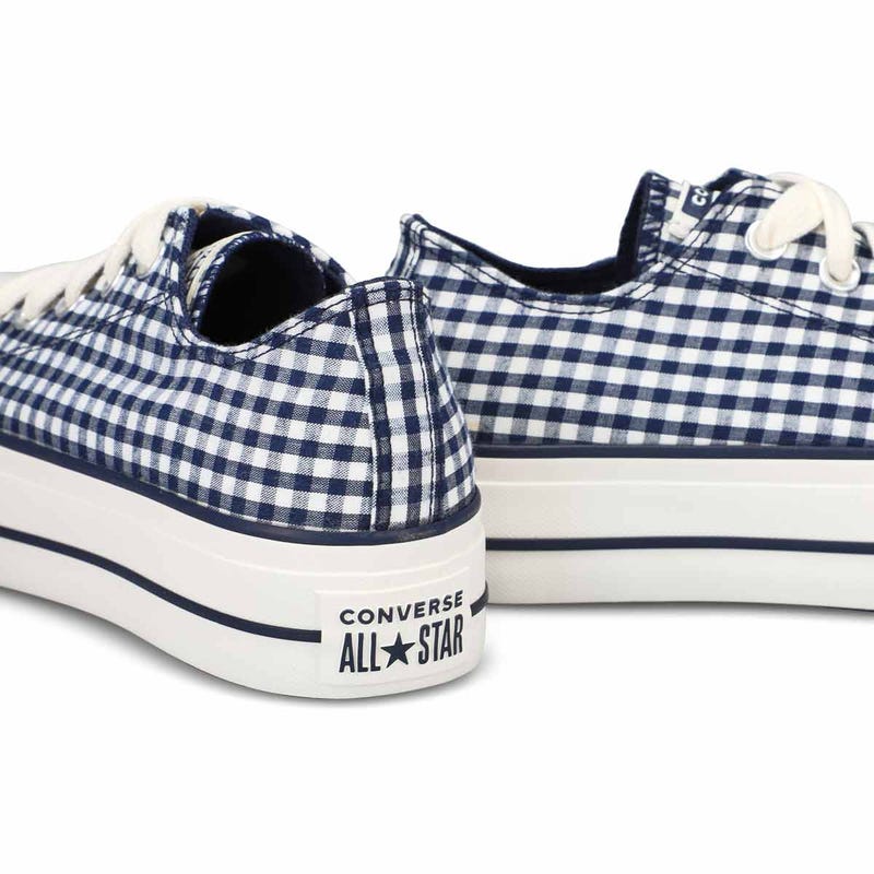 Women's Chuck Taylor All Star Lift Plaid Platform Sneaker - Obsidian/ White