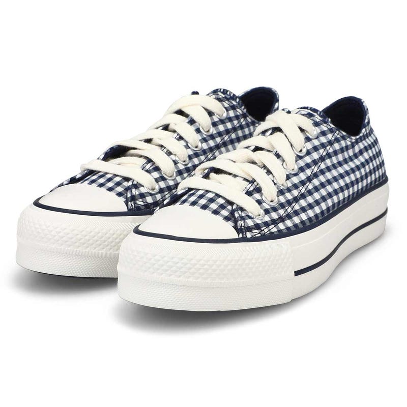 Women's Chuck Taylor All Star Lift Plaid Platform Sneaker - Obsidian/ White
