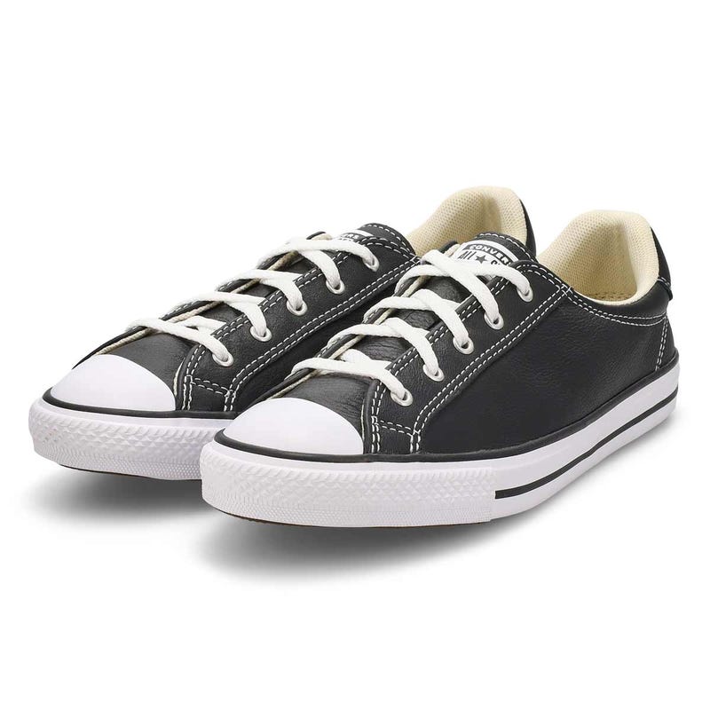 Baskets en cuir CHUCK TAYLOR ALL STAR DAINTY LUCKY LEATHER, noir/blanc/noir, femmes