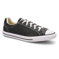 Women's Chuck Taylor All Star Dainty Lucky Leather Sneaker - Black/White/Black