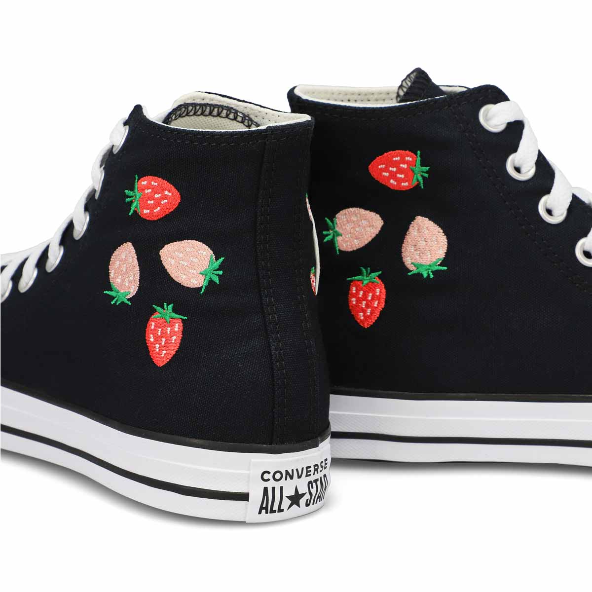 Women's  Chuck Taylor All Star - Strawberries Hi Top Sneaker - Black/Soft Red/Green