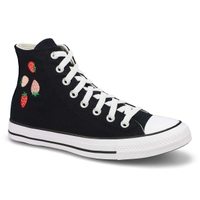 Women's  Chuck Taylor All Star - Strawberries Hi Top Sneaker - Black/Soft Red/Green