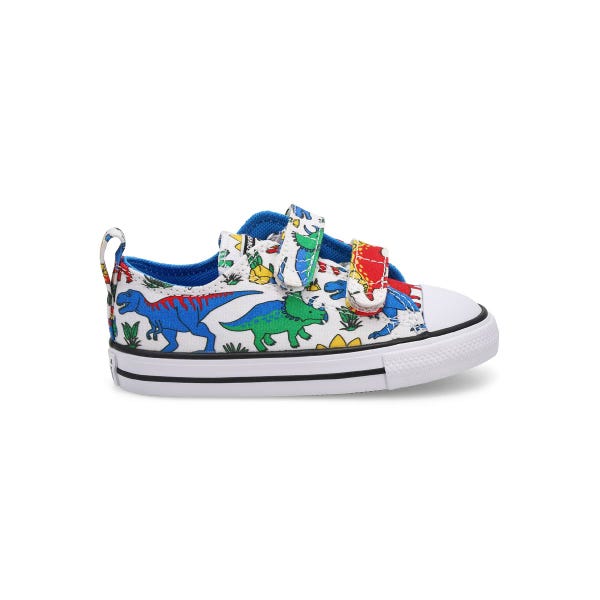 Infants' Chuck Taylor All Star 2V Dinocons Sneaker - White/Blue/Red