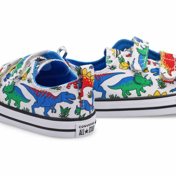 Infants' Chuck Taylor All Star 2V Dinocons Sneaker - White/Blue/Red