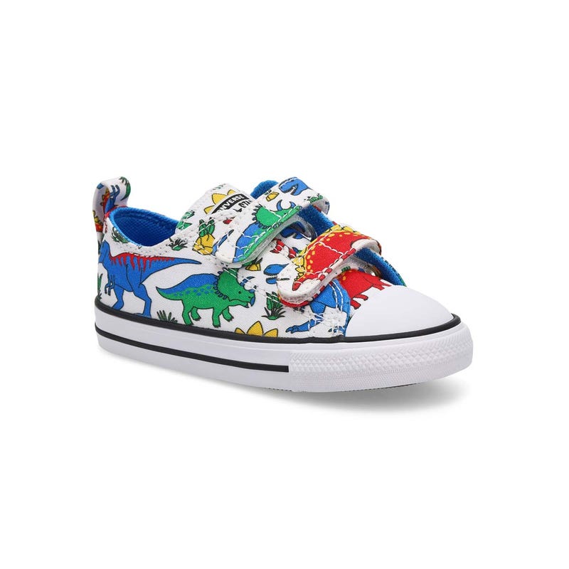 Infants' Chuck Taylor All Star 2V Dinocons Sneaker - White/Blue/Red