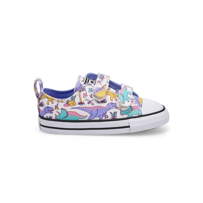 Infants' Chuck Taylor All Star 2V Dinocons Sneaker - White/Violet/Gold
